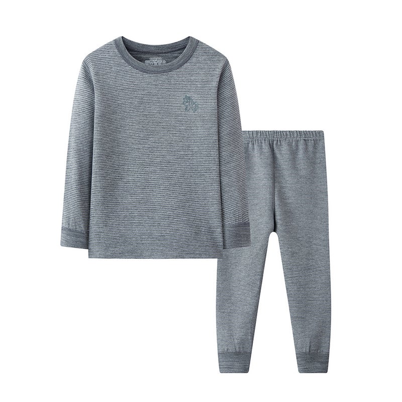 Brushed Pajamas Home Boys And Girls Autumn Clothes Long Pants Children'S Thermal Underwear New Children'S Boneless Suit - Image 1