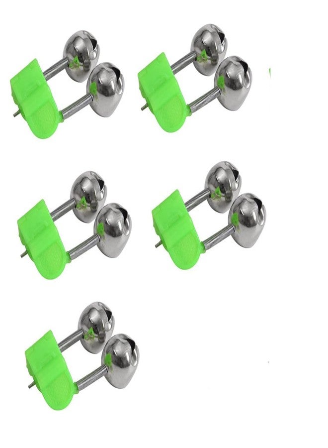 Neza 5Pcs Fishing Rod Alarm Loud Dual Alert Bells Fishing Bells Clips for Fish Strike Silver Tone - Image 1