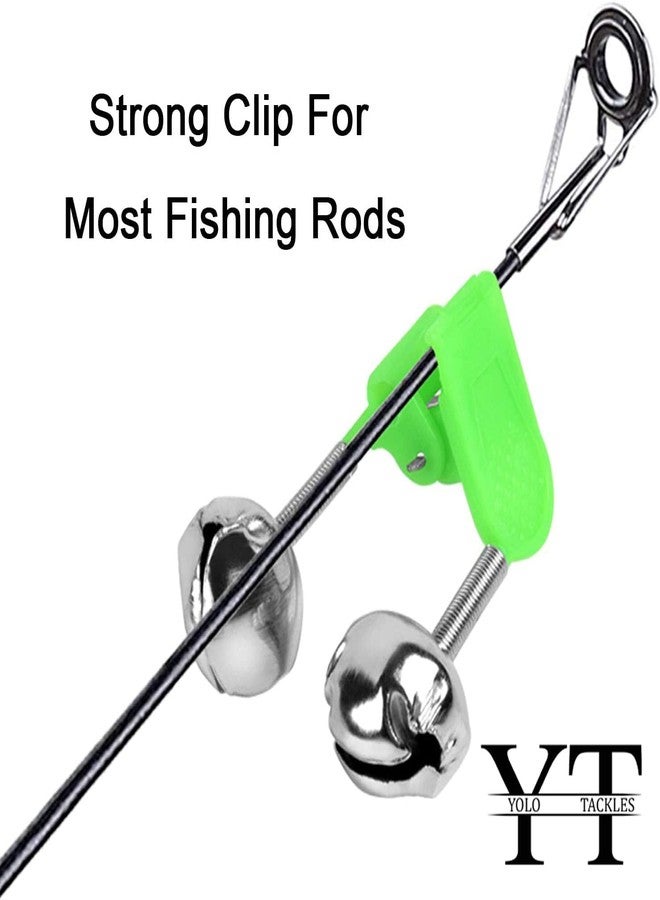 Neza 5Pcs Fishing Rod Alarm Loud Dual Alert Bells Fishing Bells Clips for Fish Strike Silver Tone - Image 2