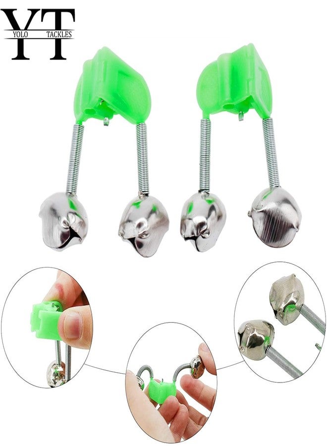 Neza 5Pcs Fishing Rod Alarm Loud Dual Alert Bells Fishing Bells Clips for Fish Strike Silver Tone - Image 3