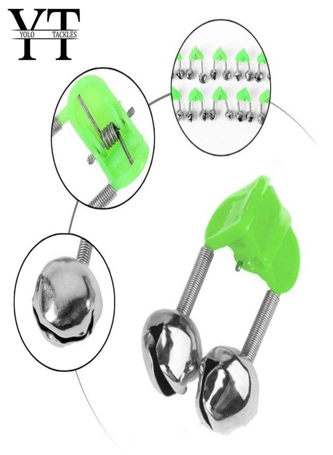 Neza 5Pcs Fishing Rod Alarm Loud Dual Alert Bells Fishing Bells Clips for Fish Strike Silver Tone - Image 4