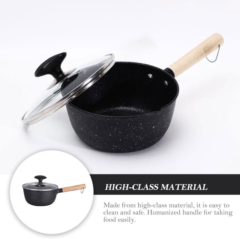 Generic 18cm Maifan Stone Non-stick Saucepan with Lid, Food Auxiliary Milk Cooking Pot, Portable Kitchen Essential Household Cooking Pan Style - Image 3
