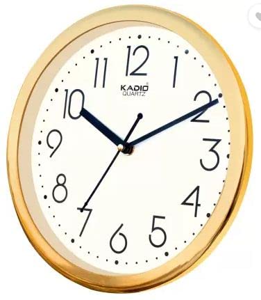 Kadio Analog 24.5 cm X 24.5 cm Wall Clock (Gold with Glass, Standard) - Image 3