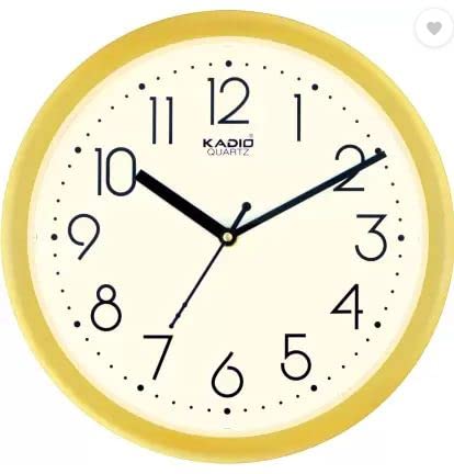 Kadio Analog 24.5 cm X 24.5 cm Wall Clock (Gold with Glass, Standard) - Image 1