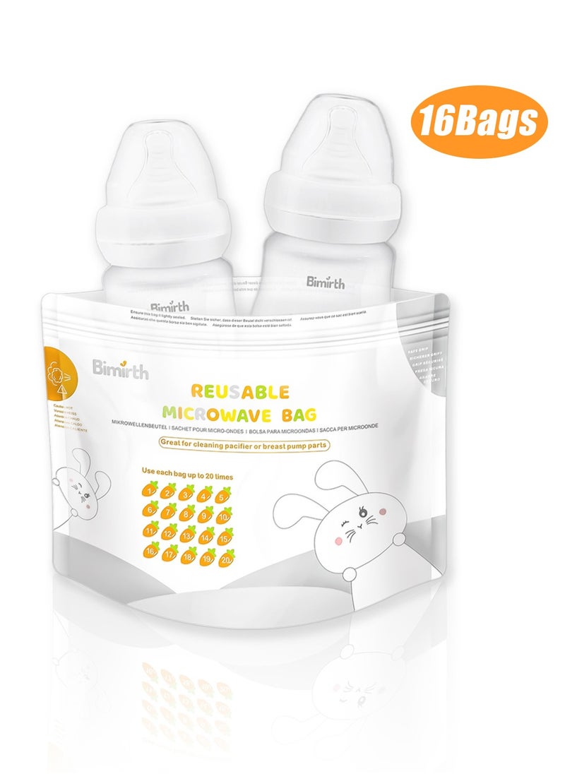 Bimirth 16-Piece Reusable Microwave Steam Sterilizer Bag  - Image 1