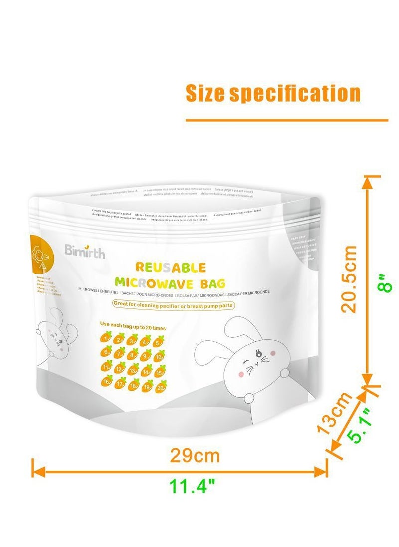 Bimirth 16-Piece Reusable Microwave Steam Sterilizer Bag  - Image 3