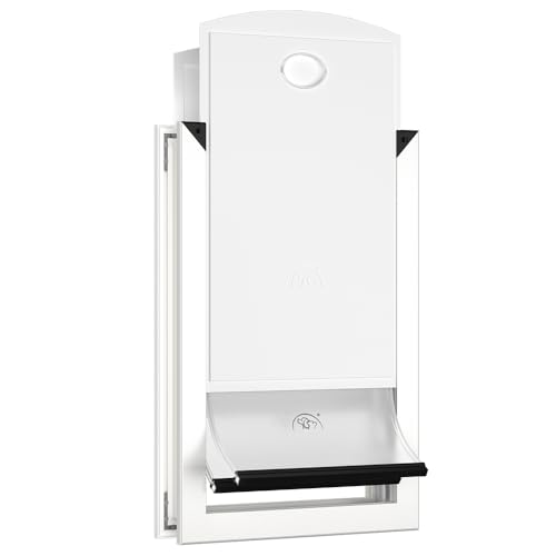 MAVRICPOWER [MAVRICPOWER] Aluminum Extra Large Dog Door with 2 Sliding Lock Panels, XL Dog Door for Door with Adjustable Tunnel, Never Rust Pet Door for Dogs Up to 220 lbs - Image 1