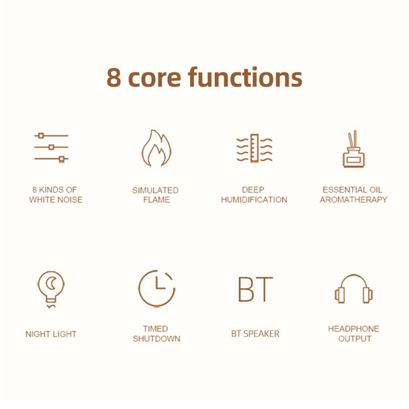 Essential Oil Diffuser: 200ml White Ultrasonic Device - Multi-Functional With White Noise, BT Speaker, Flame Effect Aromatherapy Diffuser for Home, Office, Travel & Meditation - Image 3