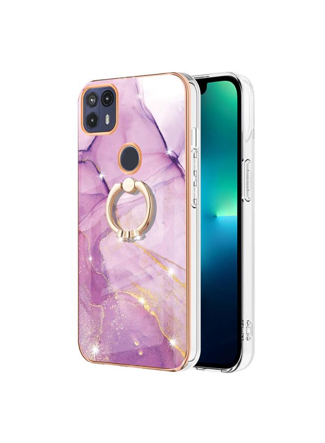 اس-توب جراب لهاتف Motorola Moto G50 5G بنمط رخامي مطلي بالكهرباء من مادة TPU المقاومة للصدمات مع حامل حلقي - Image 2