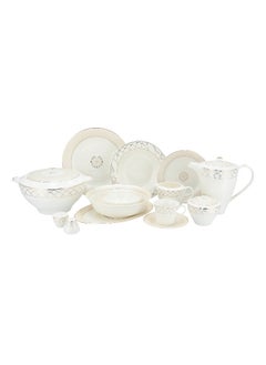 La Mesa La Mesa metalic beige bone porcelain dinner set 85 pcs  - Image 2