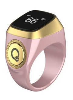 Smart Tasbih Ring for Tasbeeh with Dhikr - Prayer Time Reminder - Vibration Reminder, Tasbeeh Counter and LED Call - Size 18 - Pink Color