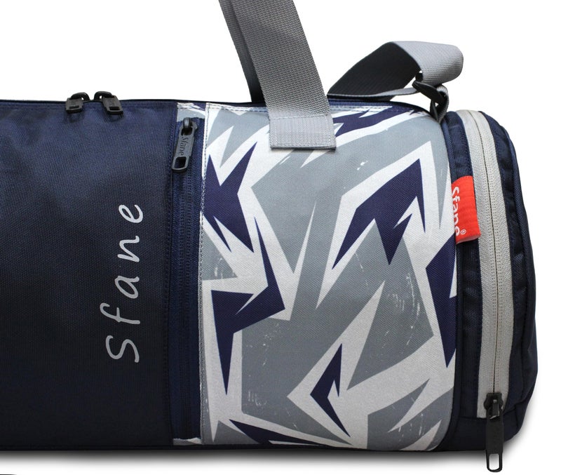 Sfane Gym Bags for Men with Separate Shoe Compartment Sports Gym Bags for Women Unisex Duffle Bags for Gym for Carry & Travel Adjustable Duffel Bags Sports Bag - Blue - Image 4