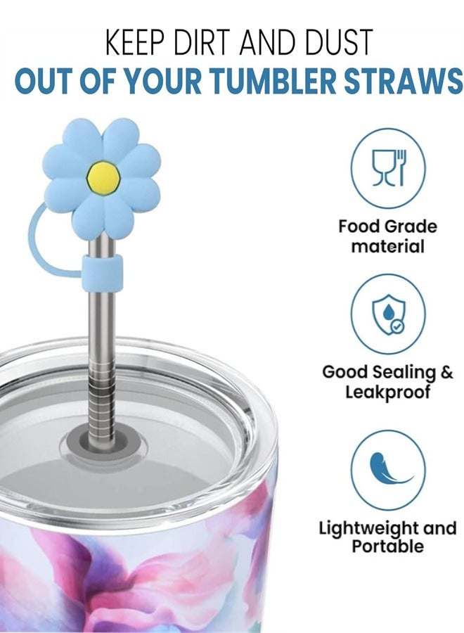 Straw Cover for Stanley Cup, 4Pcs Silicone Straw Covers Cap Straw Covers Reusable Straw Tips Lids Dust-Proof Protector Topper Cute Straw Covers Cap for Stanley Cup, 0.4in Diameter - Image 3
