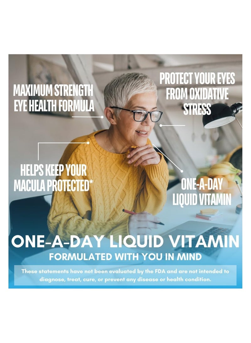 Tropical Oasis Liquid 20/20 Vision - Eye Vitamin Formula w/20mg Lutein, 4mg Zeaxanthin, 4mg Astaxanthin for Vision Support –Max Absorption- Great Taste & No Pills to Swallow– 32 Serv, 32oz - Image 3