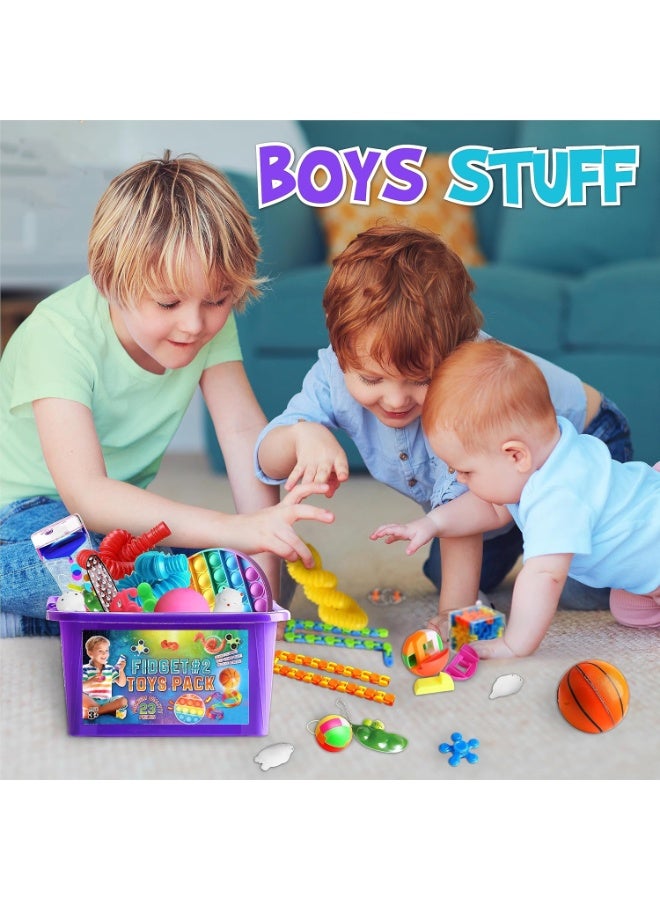 FLYHSO Fidget Pack Box for Boys and Girls Ages 4-12 Fidget Toys for Kids Ages 5-7 Autism Sensory Mystery Birthday Gifts in Reusable Portable Treasure Box Nice Party Favors - Image 3