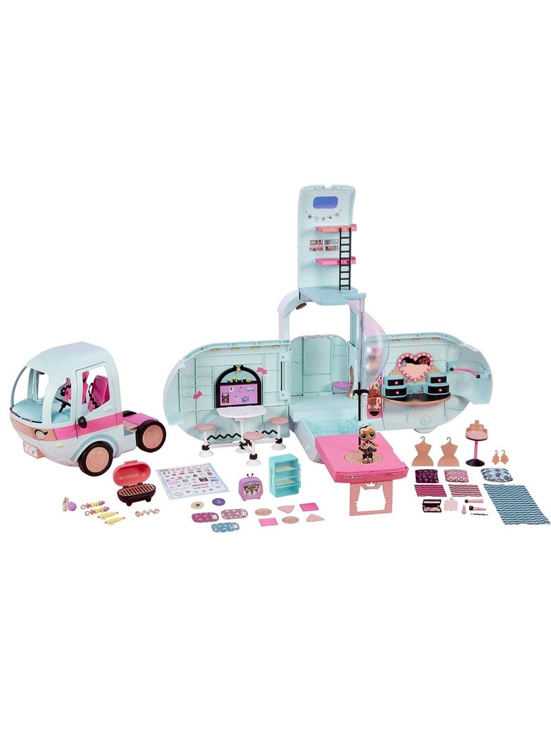 DUSALA - Lol Surprise Omg Glamper Fashion Camper Doll Playset With 55+ Surprises, Fully-Furnished With Light Up Pool, Water Slide, Bunk Beds, Cafe, Bbq Grill, Dj Booth - Image 1