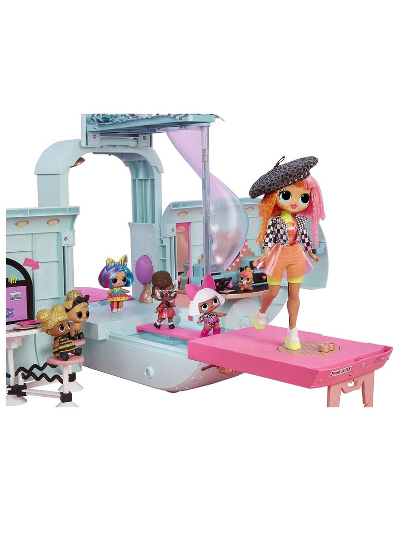 DUSALA - Lol Surprise Omg Glamper Fashion Camper Doll Playset With 55+ Surprises, Fully-Furnished With Light Up Pool, Water Slide, Bunk Beds, Cafe, Bbq Grill, Dj Booth - Image 1