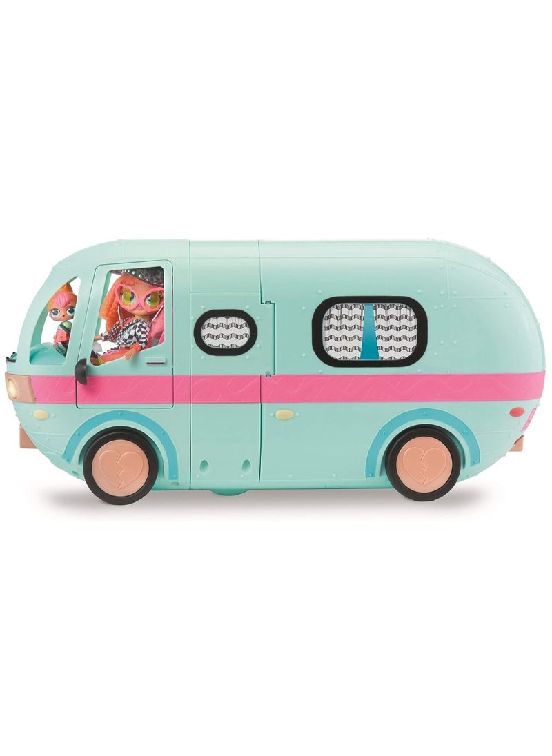 DUSALA - Lol Surprise Omg Glamper Fashion Camper Doll Playset With 55+ Surprises, Fully-Furnished With Light Up Pool, Water Slide, Bunk Beds, Cafe, Bbq Grill, Dj Booth - Image 1