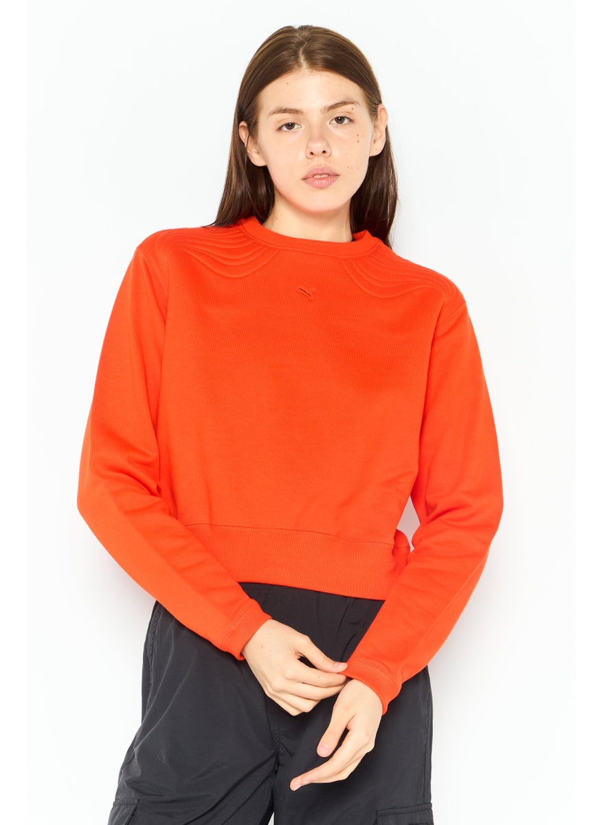 PUMA Women Sportswear Fit Outdoor Sweatshirt, Orange  - Image 1