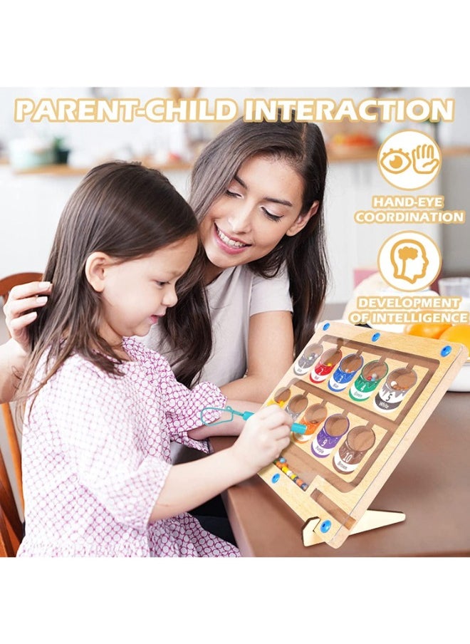 TOY GARDEN Magnetic Color and Number Maze – Wooden Magnet Board Puzzle for Toddlers | Montessori Counting & Sorting Game for Kids Boys & Girls Ages 3+  - Image 3