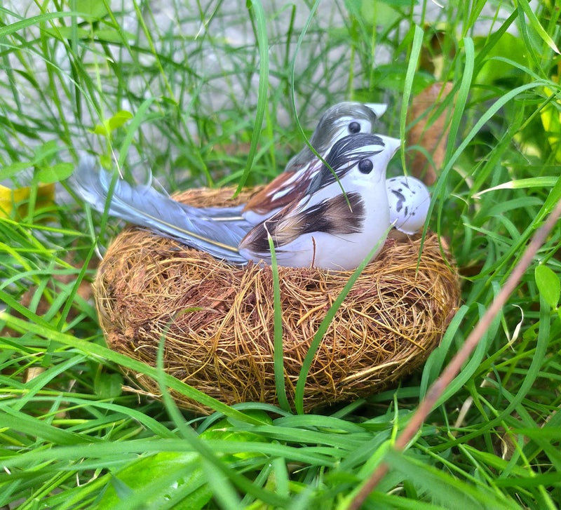 SHINDE EXPORTS Decorative Artificial Birds Nest Hanging Made of Natural Grass Best for Balcony Home Decor and Gifting (Design 12) - Image 1