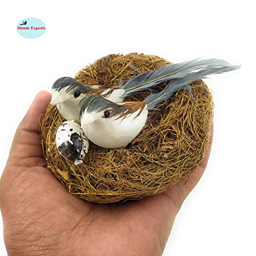 SHINDE EXPORTS Decorative Artificial Birds Nest Hanging Made of Natural Grass Best for Balcony Home Decor and Gifting (Design 12) - Image 2