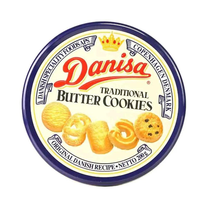 Danisa Traditional Butter Cookies in Tin- 200gms - Image 1