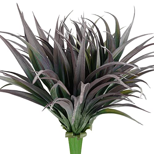 Phliofd 6Pcs Artificial Grass Fake Plants 173in Outdoor Plants UV Resistant Faux Greenery Stems Fake Grass for Home Window Garden Office Patio Pathway Front Porch Halloween Dcor Green  Black