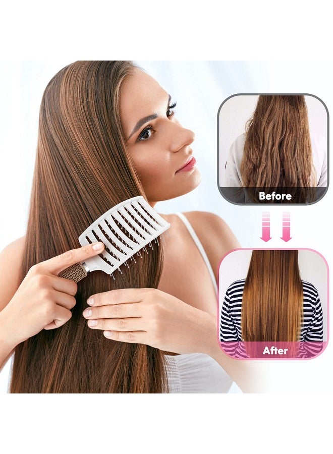 Bsisme Hair Brush Set Curved Vented Detangling Hair Brushes For Women Men Kids Professional Vent Styling Brush For Wet Dry Curly Thick Straight Hair Fast Blow Drying Brush (Pink+ Black) - Image 4