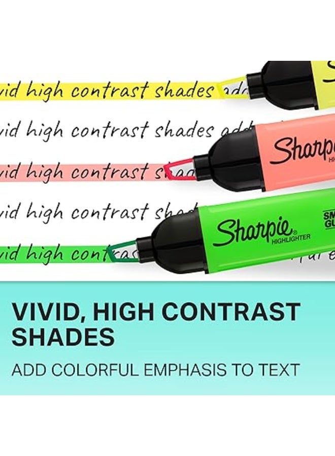 شاربي أقلام ماركر للتحديد بدقة عالية بطرف شكل إزميل، ألوان متنوعة زاهية للملاحظات والرسم والتظليل، مجموعة أقلام تحديد احترافية للاستخدام المدرسي والمكتبي والإبداعي – عبوة 4 قطع - Image 5