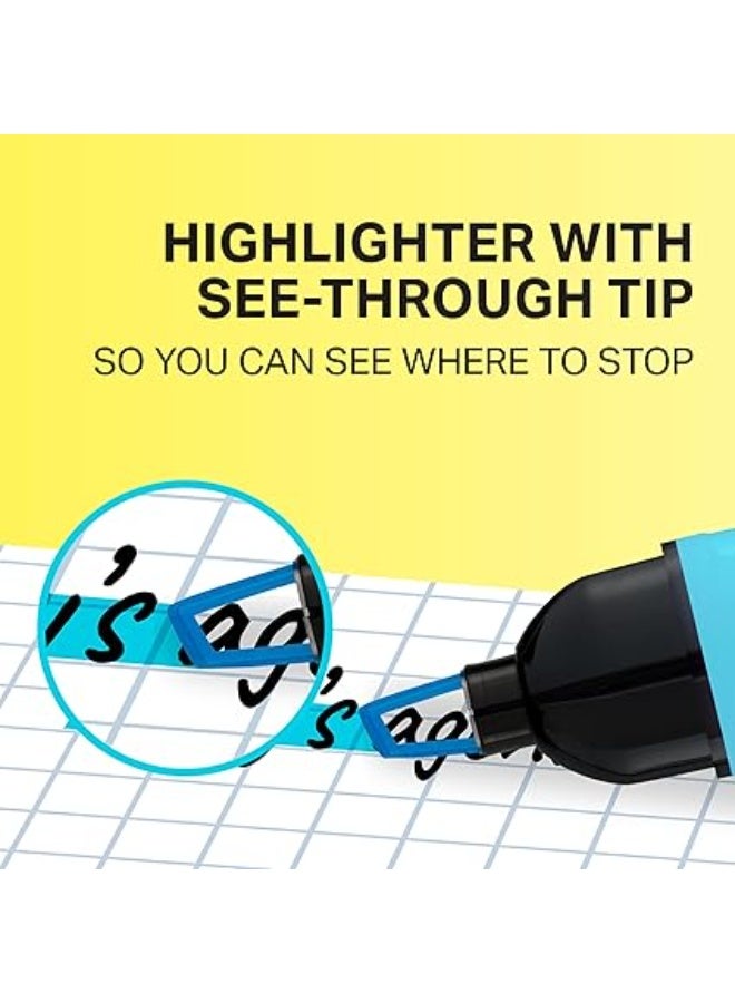 شاربي أقلام ماركر للتحديد بدقة عالية بطرف شكل إزميل، ألوان متنوعة زاهية للملاحظات والرسم والتظليل، مجموعة أقلام تحديد احترافية للاستخدام المدرسي والمكتبي والإبداعي – عبوة 4 قطع - Image 2