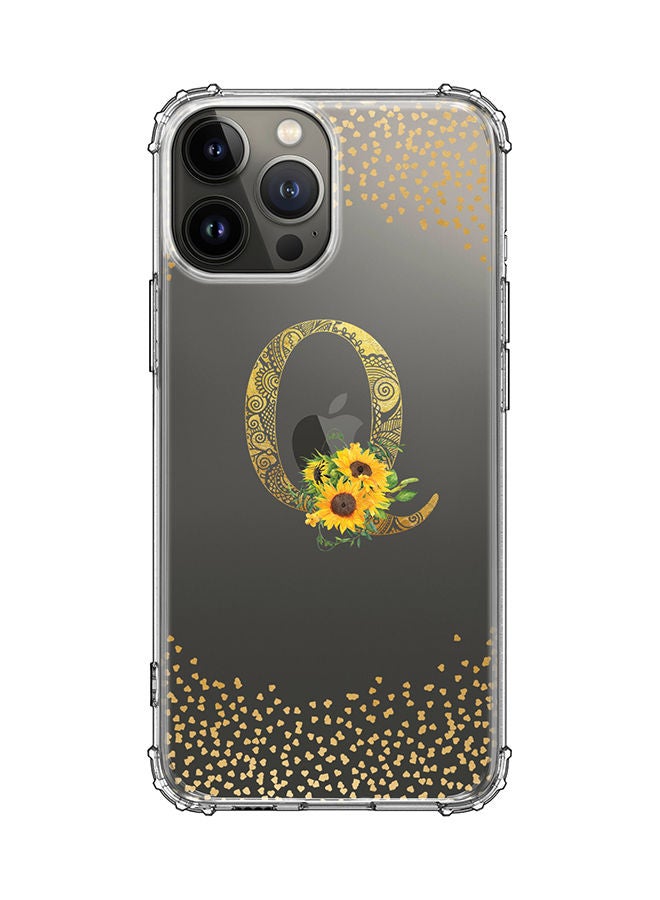 Stylizedd Monogram Design Classic Clear Cover for Apple iPhone 13 Pro Max Case Soft TPU Gel Thin Transparent Flexible Cover - Q - Image 1