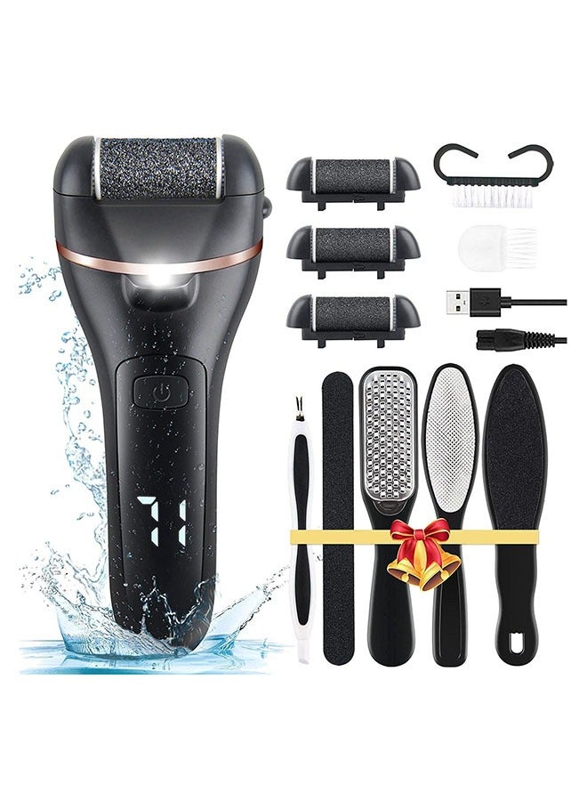 Generic Electric Callus Remover - 18-in-1 Professional Pedicure Kit, Rechargeable Foot Scraper with 2-Speed Control & 3 Roller Heads for Feet, Hands, and Heels (Black)  - Image 1
