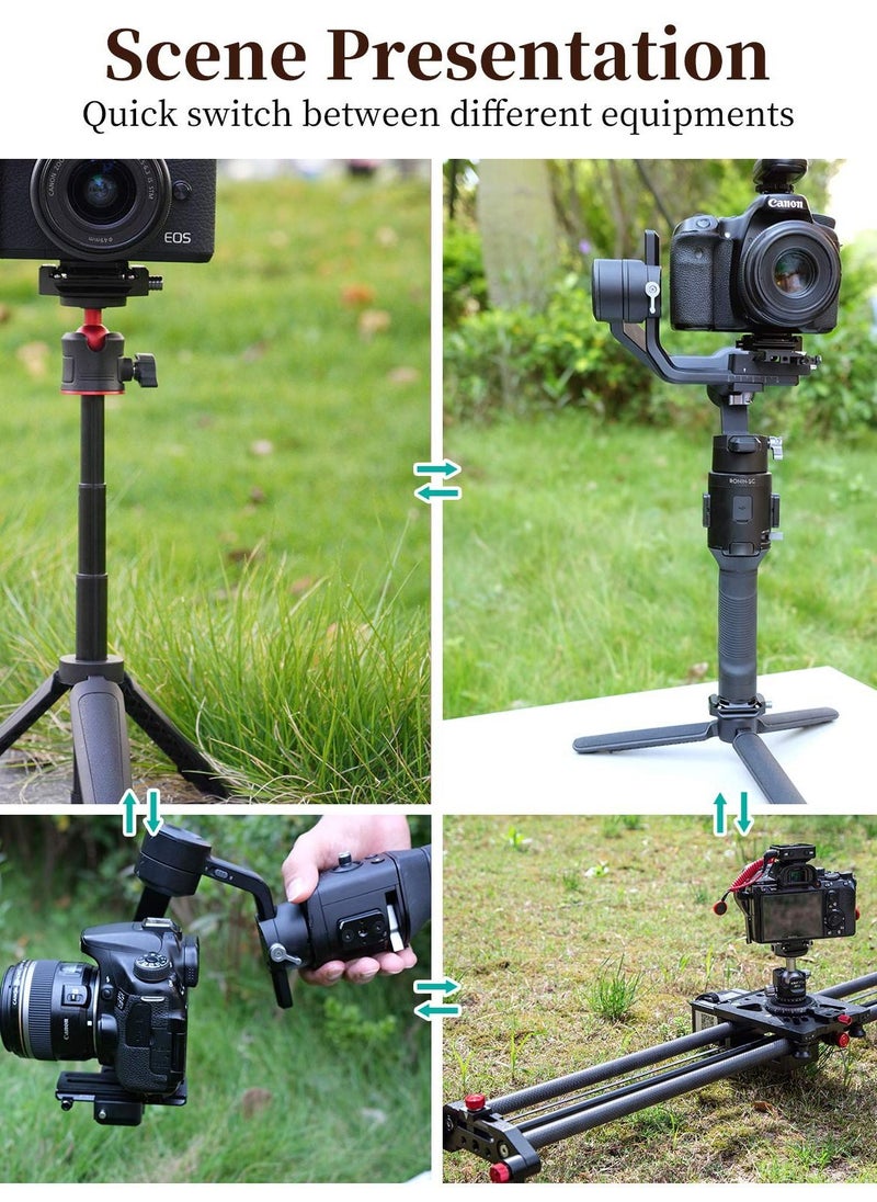 Y&D - F38 Camera Quick Release Plate w 1/4" to 3/8" Screw Thread, Tripod Mount Adapter for Sony / Canon Monopod DSLR Stabilizer Slider - Image 1