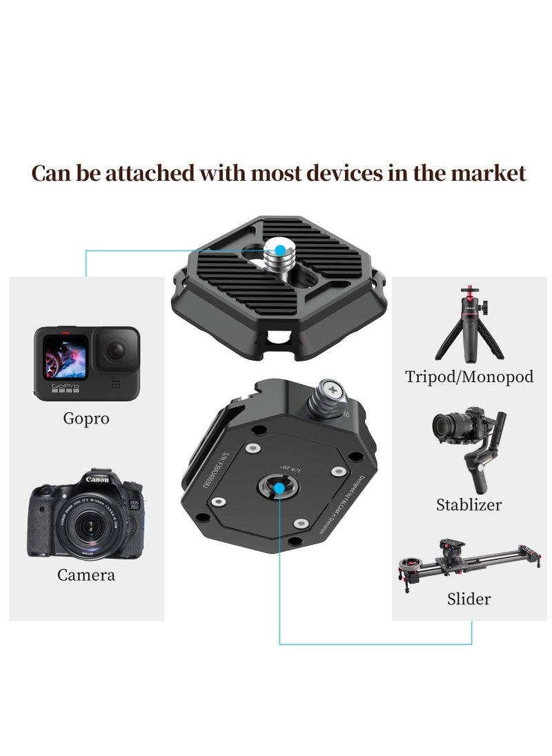 Y&D - F38 Camera Quick Release Plate w 1/4" to 3/8" Screw Thread, Tripod Mount Adapter for Sony / Canon Monopod DSLR Stabilizer Slider - Image 1