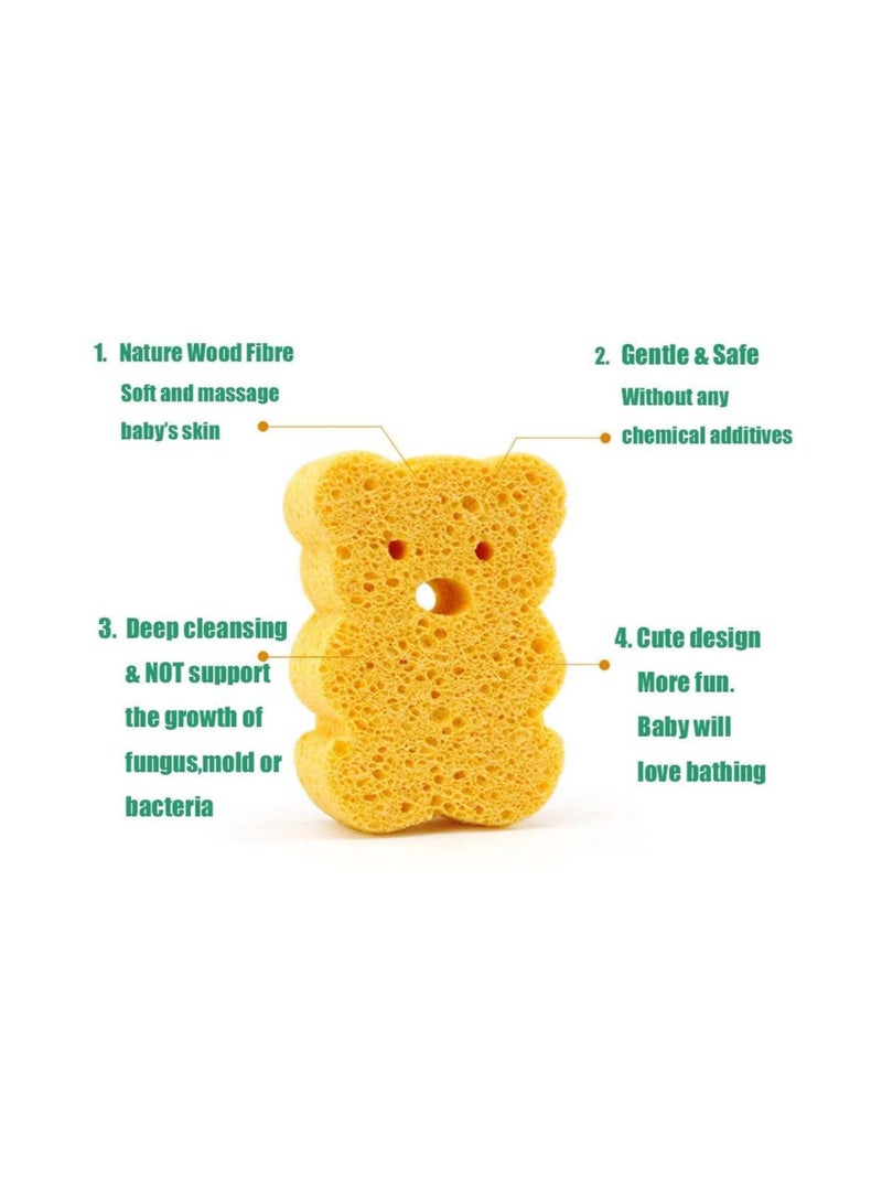 إسكدنيا 4 عبوات من إسفنجات الاستحمام الفاخرة ، إسفنجة استحمام من الفوم للاستحمام ، فرشاة استحمام من القطن الناعم ، منشفة فرك للأطفال الرضع حديثي الولادة رائعة للبشرة الحساسة (مجموعة من 4) - Image 3