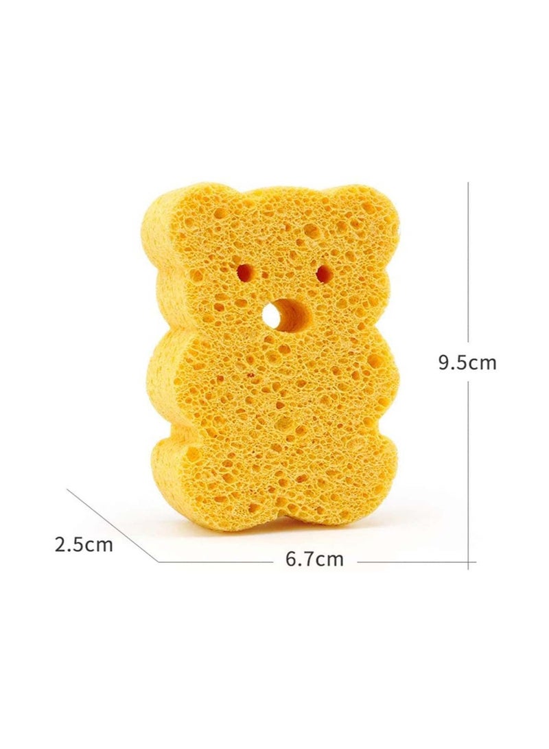 إسكدنيا 4 عبوات من إسفنجات الاستحمام الفاخرة ، إسفنجة استحمام من الفوم للاستحمام ، فرشاة استحمام من القطن الناعم ، منشفة فرك للأطفال الرضع حديثي الولادة رائعة للبشرة الحساسة (مجموعة من 4) - Image 2