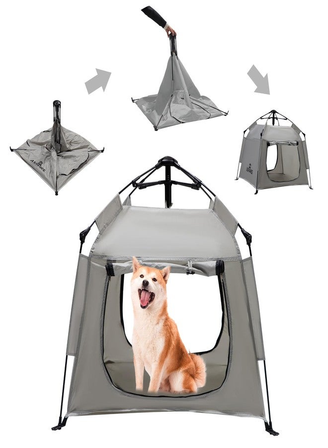 ASFANES Outdoor Pet Automatic Camping Tent, Pop up Cave Bed for Indoor Cats and Small Dogs, Portable Cat House Dog House, Grey. - Image 1