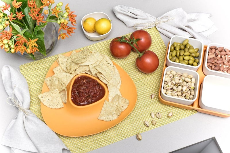 Bamboozle Bamboozle Bamboo Multi Server 4 Bowls and 1 Tray Mustard  - Image 2