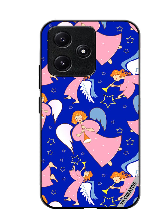 VR CREATIVE Protective Case Cover For Xiaomi Poco M6 Pro 5G Christmas Angels With Flutes Design Multicolour - Image 1