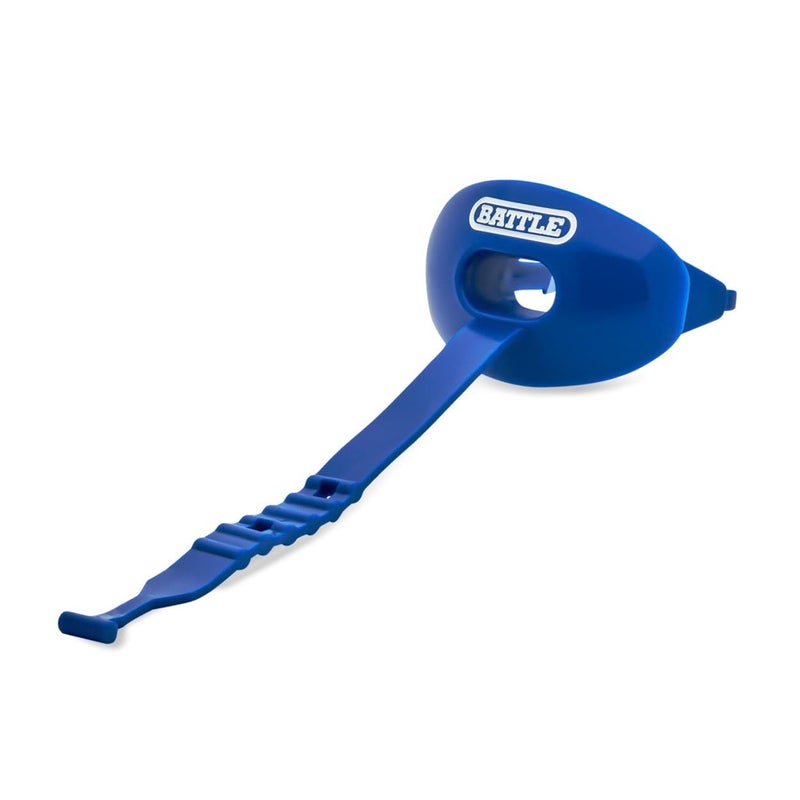 Battle Oxygen Lip Protector Mouth Guard with Connected Strap, Football and Sports Gear, Maximum Oxygen Supply, Mouthpiece Fits With or Without Braces - One Size, Royal Blue - Image 2
