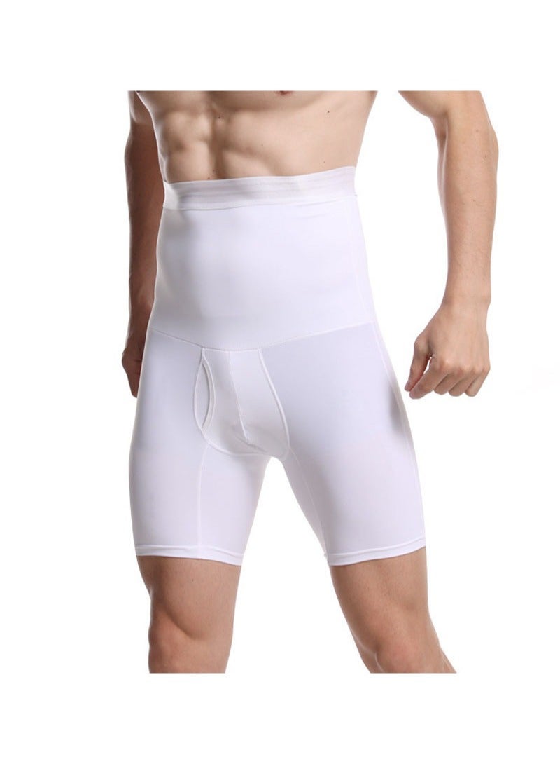 Apustim Men's elastic body shaping pants，improve body control，delay muscle fatigue，suitable for sports and exercise （White） - Image 1
