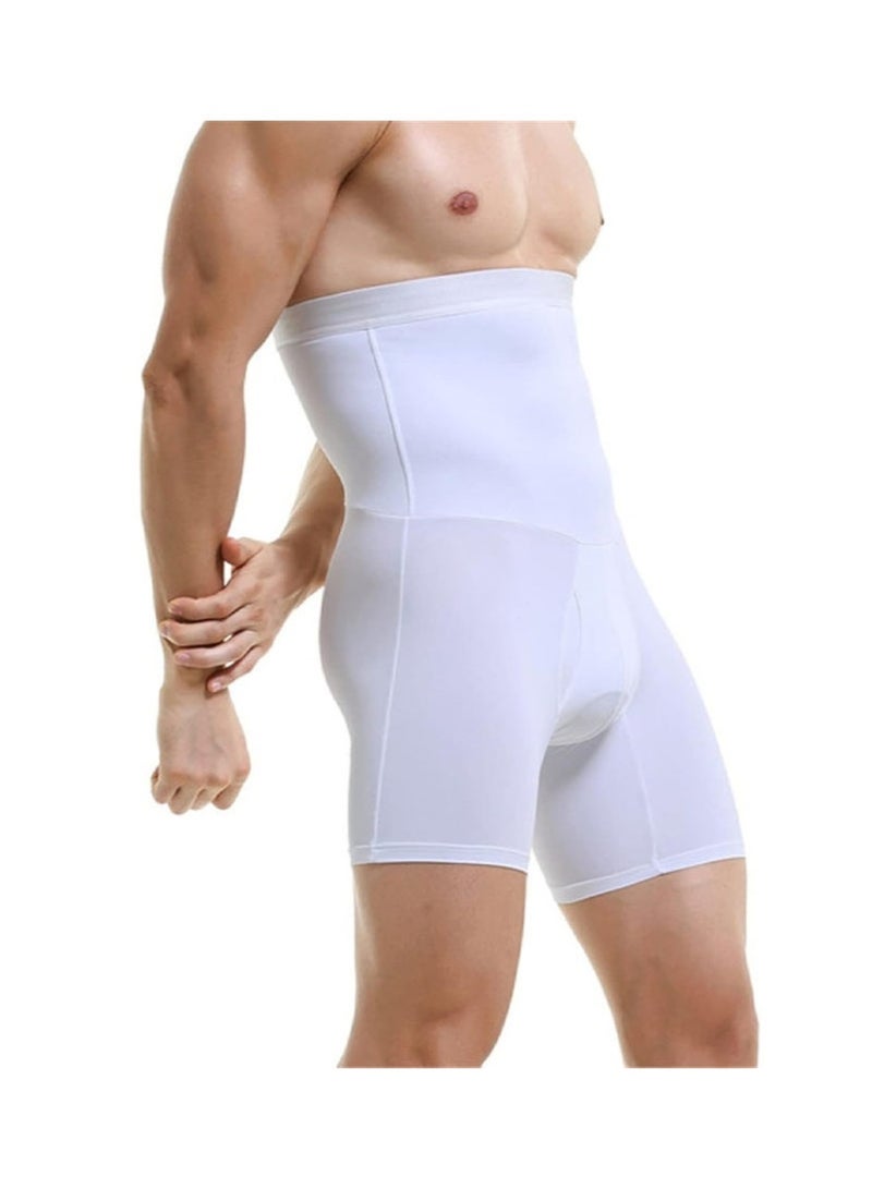 Apustim Men's elastic body shaping pants，improve body control，delay muscle fatigue，suitable for sports and exercise （White） - Image 4