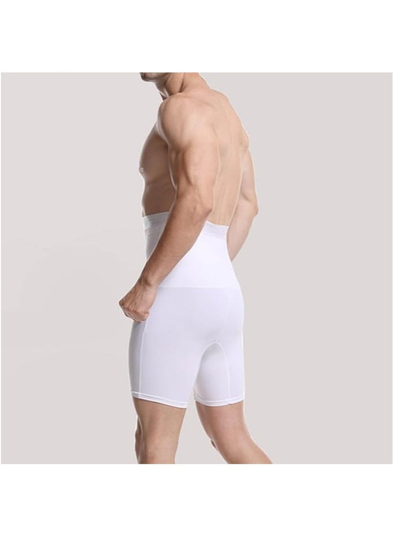 Apustim Men's elastic body shaping pants，improve body control，delay muscle fatigue，suitable for sports and exercise （White） - Image 3
