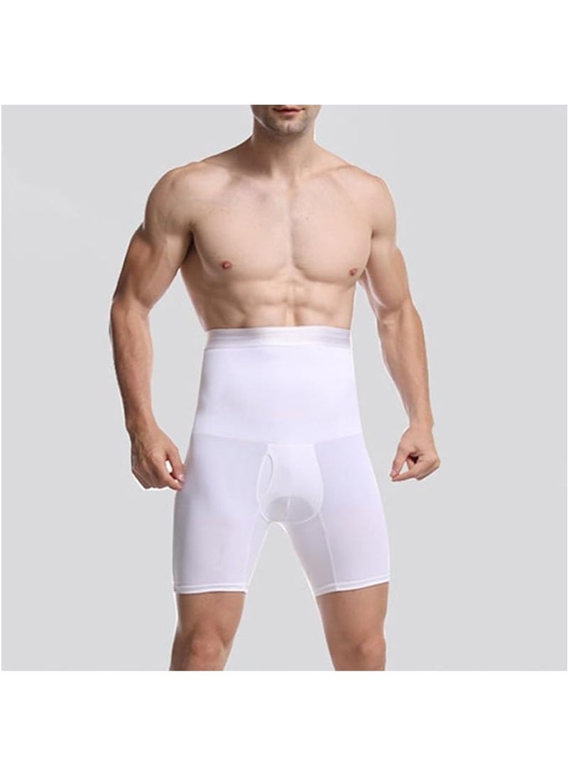Apustim Men's elastic body shaping pants，improve body control，delay muscle fatigue，suitable for sports and exercise （White） - Image 2
