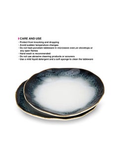 Fissman Set of 2 Salad Plates 16cm Galactica, Porcelain Plate For Serving, Main Courses And Meals, Microwave, Oven, and Dishwasher Safe, Scratch Resistant, Kitchen Tableware  - Image 3