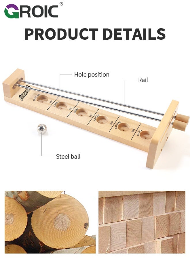 GROIC Balance Desktop Ball Game, Shoot The Moon Game, Classic Desktop Game, Wooden Hockey Play for Adult & kids Educational Toys Party Games Family Game - Image 3