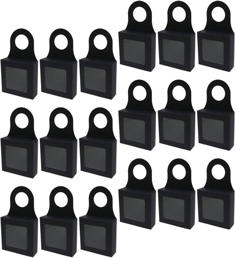 Beavorty 25pcs Black Square Wine Bottle Boxes with Window Paper Wine Storage Holder for Party and Event Packaging - Image 1