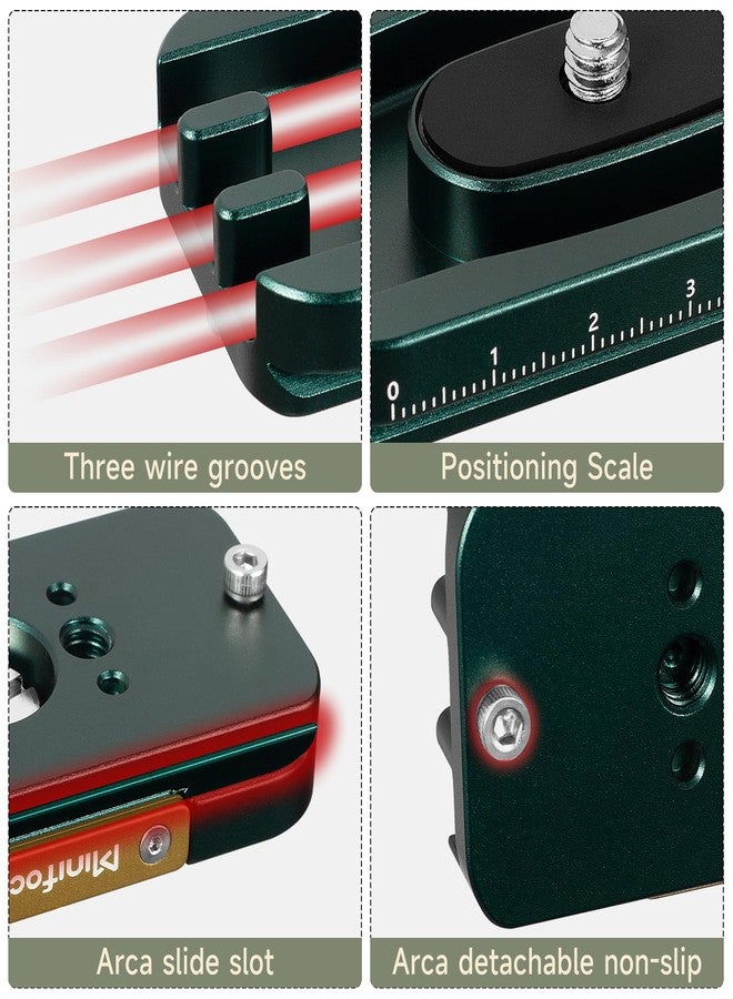 مينيفوكس مشبك قفل كابل كاميرا MINIFOCUS، واقي كابل منفذ Arca لكاميرا Tether، مشبك قفل كابل USB من سبائك الألومنيوم بثلاثة أخاديد لجميع كابلات كاميرات DSLR - Image 4