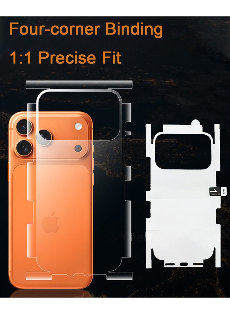 Adando [3 Pack] Back Protector Compatible with iPhone 17 Pro Max: iPhone 17 Pro Max Back Protector Film - Soft TPU - Ultra-thin - High Transparency - Protective Border - transparent - Image 3